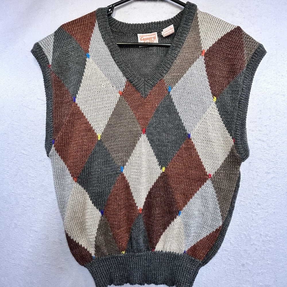 Vintage Wool Blend Vest Country Craft Unisex Size M